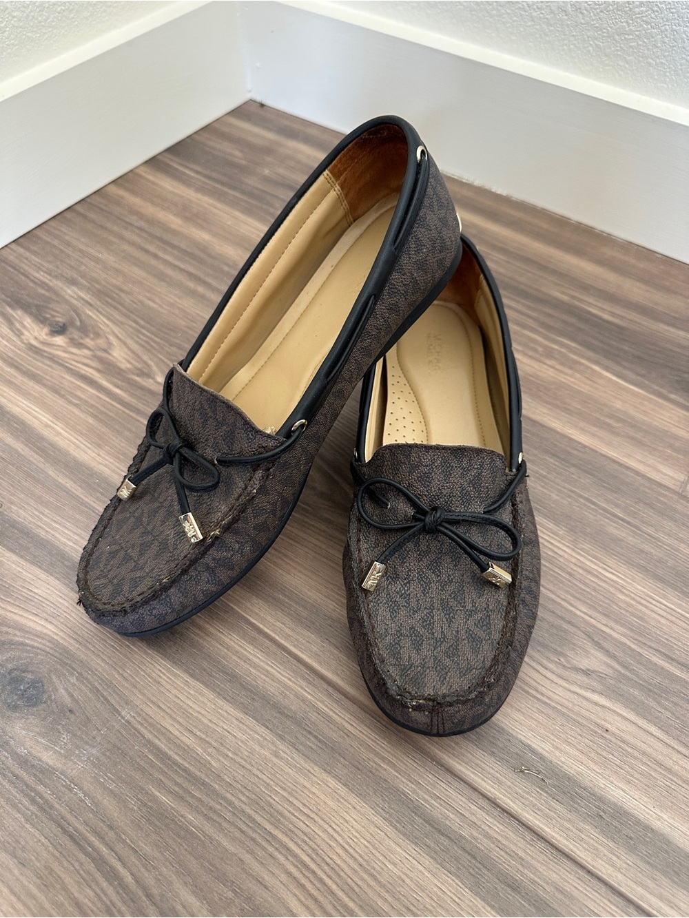 Michael Kors Dark Brown Logo Moccasin Loafers
